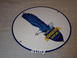 Vintage Richfield Eagle Hi Octane Gasoline 11 3/4 Porcelain Metal Gas Oil Sign
