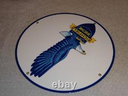 Vintage Richfield Eagle Hi Octane Gasoline 11 3/4 Porcelain Metal Gas Oil Sign