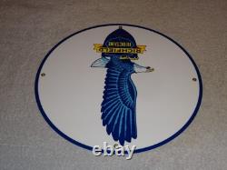 Vintage Richfield Eagle Hi Octane Gasoline 11 3/4 Porcelain Metal Gas Oil Sign