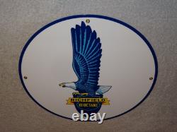 Vintage Richfield Eagle Hi Octane Gasoline 11 3/4 Porcelain Metal Gas Oil Sign