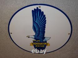 Vintage Richfield Eagle Hi Octane Gasoline 11 3/4 Porcelain Metal Gas Oil Sign