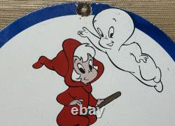 Vintage Richfield Gasoline Porcelain Sign Gas Station Pump Plate Casper Ghost