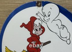 Vintage Richfield Gasoline Porcelain Sign Gas Station Pump Plate Casper Ghost