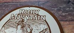Vintage Rocky Mountain Porcelain National Park Gas Service Station Pump Sign