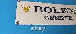 Vintage Rolex Luxury Watches Porcelain Gas Service Sales Store Front Sign