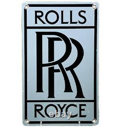 Vintage Rolls Royce Porcelain Sign Dealership Auto Phantom Ghost Engine Gas Oil