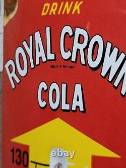 Vintage Royal Crown Cola Porcelain Sign Thermometer Rc Soda Drink Beverage Gas