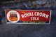 Vintage Royal Crown Cola Metal Embossed Advertising Sign 18x54 Very Rare