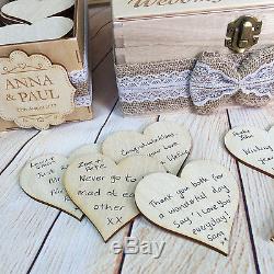 Vintage Rustic Wedding Wish Box Guest Book Alternative Drop in Box Wishes Wood
