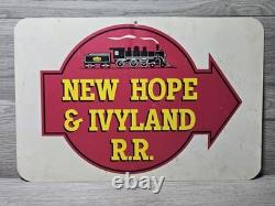 Vintage SCARCE New Hope & Ivyland Railroad Metal Sign New Hope Pennsylvania PA