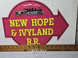 Vintage SCARCE New Hope & Ivyland Railroad Metal Sign New Hope Pennsylvania PA