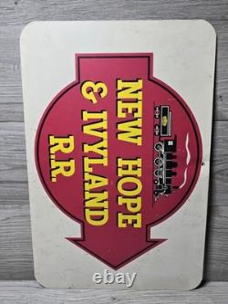 Vintage SCARCE New Hope & Ivyland Railroad Metal Sign New Hope Pennsylvania PA