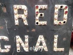 Vintage STOP ON RED SIGNAL RAILROAD RR Train SIGN