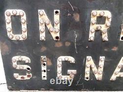 Vintage STOP ON RED SIGNAL RAILROAD RR Train SIGN