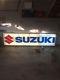 Vintage Suzuki Motorcycle Dealer Sign Lighted Huge 12'x3' Gsx-r Busa Tl Rm Gs Dr
