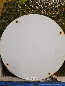 Vintage Sav'n Sams Porcelain Sign Oil Ethyl Gasoline Station Service Pump Plate