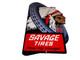 Vintage Savage Tires Heap Big Mileage +indian 12 Enamel Metal Gasoline Oil Sign