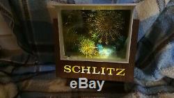 Vintage Schlitz Beer Animated Motion Fireworks Lighted Sign