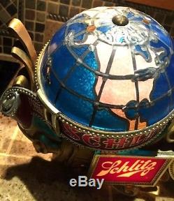 Vintage Schlitz Spinning Glob And Clock Light Motion Cash Register Beer Sign