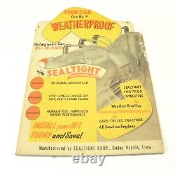 Vintage Sealtight Ignition Insulators Cardboard Display Sign Used Vintage Sign