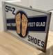Vintage Selz Shoes 2 Sided Flange Sign Thin Metal Sign
