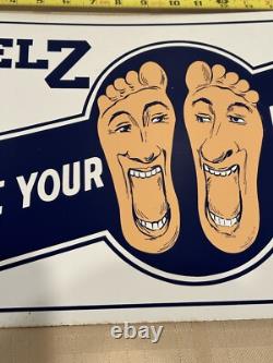 Vintage Selz Shoes 2 Sided Flange Sign Thin Metal Sign