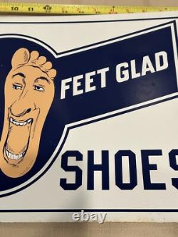 Vintage Selz Shoes 2 Sided Flange Sign Thin Metal Sign