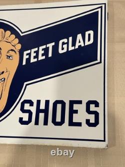 Vintage Selz Shoes 2 Sided Flange Sign Thin Metal Sign