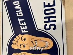 Vintage Selz Shoes 2 Sided Flange Sign Thin Metal Sign