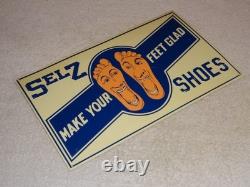 Vintage Selz Shoes Make Your Feet Glad? 15 Metal Gasoline Oil Advertising Sign