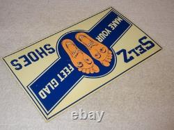 Vintage Selz Shoes Make Your Feet Glad? 15 Metal Gasoline Oil Advertising Sign