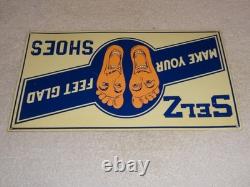 Vintage Selz Shoes Make Your Feet Glad? 15 Metal Gasoline Oil Advertising Sign
