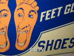 Vintage Selz Shoes Make Your Feet Glad? 15 Metal Gasoline Oil Advertising Sign