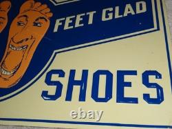 Vintage Selz Shoes Make Your Feet Glad? 15 Metal Gasoline Oil Advertising Sign