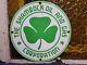 Vintage Shamrock Porcelain Sign Motor Oil Service Gas Station Irish Lucky Clover