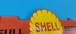 Vintage Shell Gasoline Porcelain Direction Arrow Gas Service Station Pump Sign