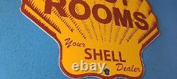 Vintage Shell Gasoline Porcelain Restroom Service Station Pump Plate Clam Sign