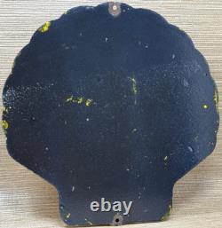 Vintage Shell Gasoline Porcelain Sign Gas Station Pump Plate Motor Oil Service