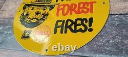 Vintage Shell Gasoline Porcelain Smokey Forest National Park Gas Service Sign