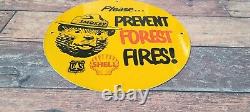 Vintage Shell Gasoline Porcelain Smokey Forest National Park Gas Service Sign