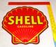 Vintage Shell Gasoline Rare Red 11 3/4 Porcelain Metal Service Station Oil Sign