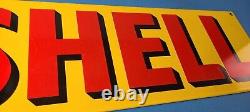 Vintage Shell Gasoline Sign Porcelain Heavy Thick Gas Pump Plate Sign