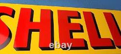 Vintage Shell Gasoline Sign Porcelain Heavy Thick Gas Pump Plate Sign