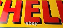 Vintage Shell Gasoline Sign Porcelain Heavy Thick Gas Pump Plate Sign