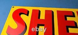 Vintage Shell Gasoline Sign Porcelain Heavy Thick Gas Pump Plate Sign