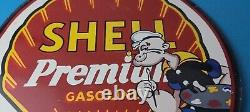Vintage Shell Gasoline Sign Porcelain Popeye Premium Gas Sign