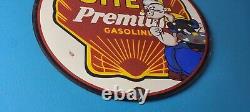 Vintage Shell Gasoline Sign Porcelain Popeye Premium Gas Sign