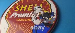 Vintage Shell Gasoline Sign Porcelain Popeye Premium Gas Sign