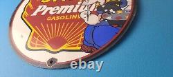 Vintage Shell Gasoline Sign Porcelain Popeye Premium Gas Sign