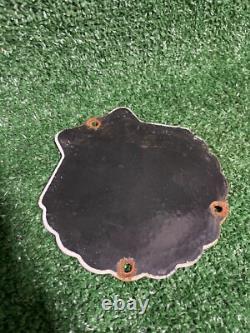 Vintage Shell Porcelain Sign Gasoline Company Die Cut Petrol Advertising Oil Gas